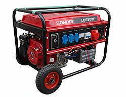 Генератор бензиновий Honddy LC 6500 5.5 кВт з колесами та ручним стартером