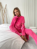 Жіночий велюровий домашній костюм трійка коричневого кольору, фото 8