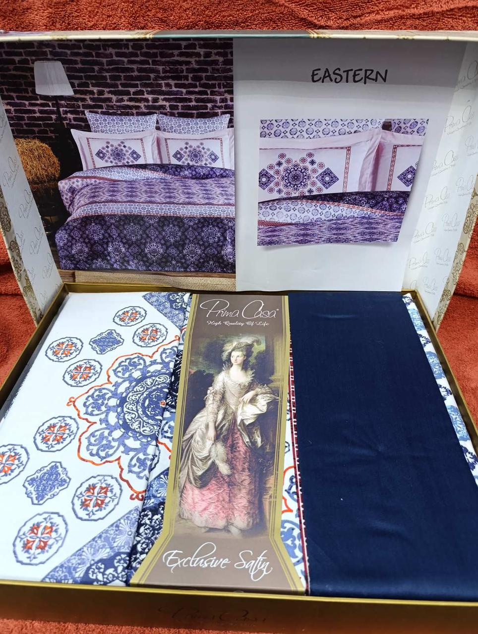 Постільна білизна сатинова Prima Casa євро розмір 200 на 220 см, фото 1