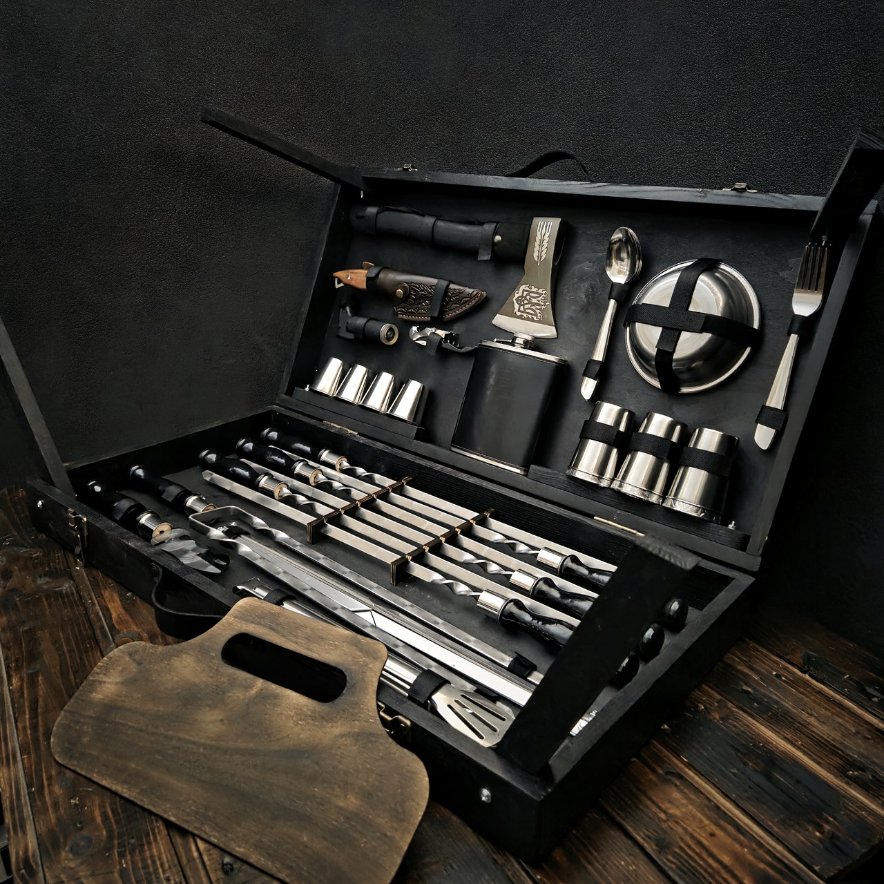 Набір шампурів у кейсі з ніжками "Карпатський Блек", фото 1