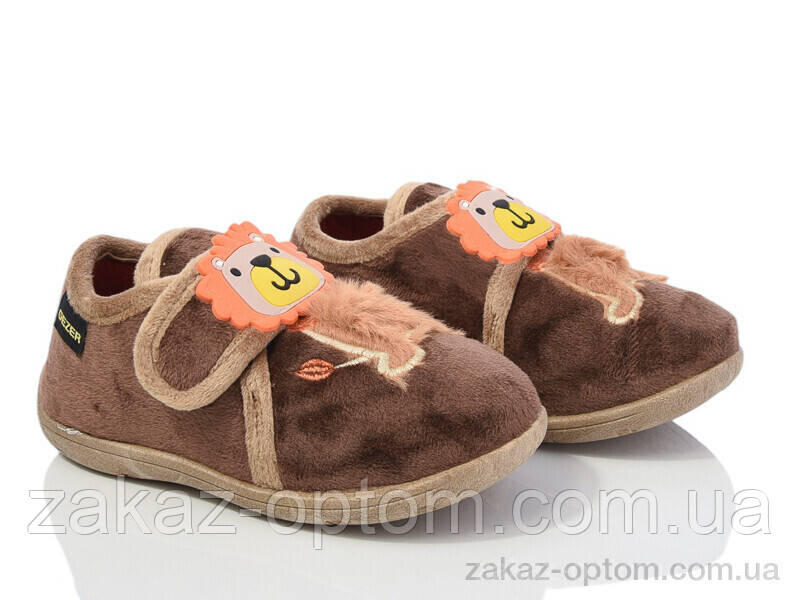 Тапки дитячі весна-осінь (6 пар р.27-30) GX010-3 коричневий