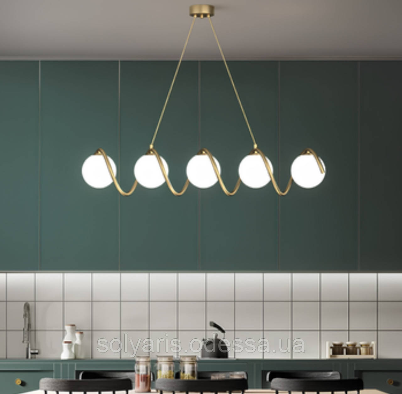 Люстра підвіс на 5 плафонів 90см, фото 1