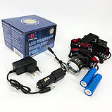 Налобний ліхтар для монтажних робіт, Головний ліхтар акумуляторний світлодіодний потужний TD-43, фото 4