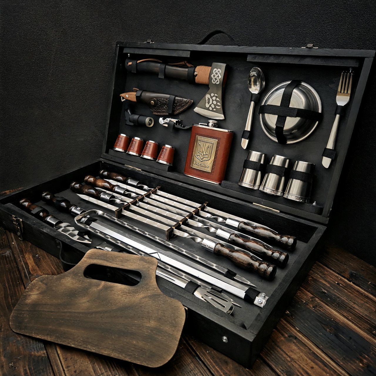 Набір шампурів у кейсі з ніжками "Карпатський Браун", фото 1