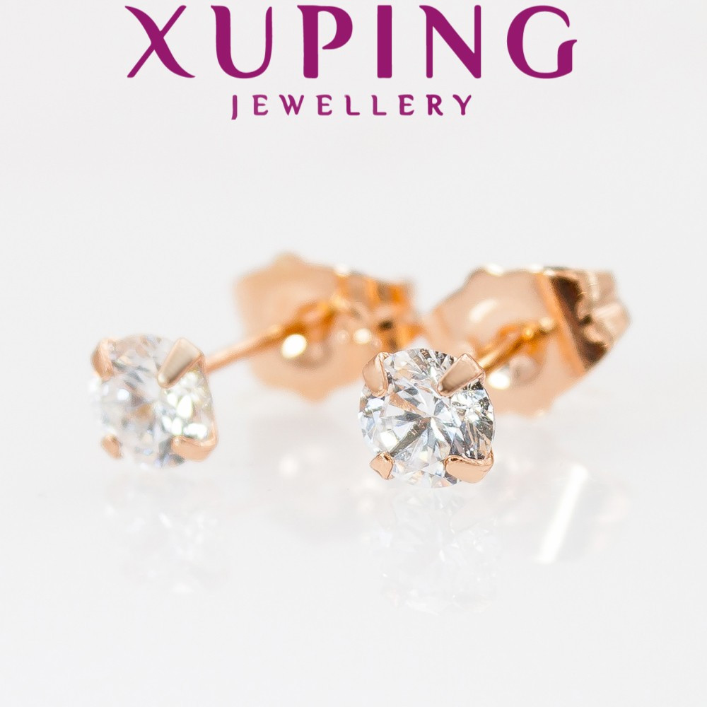 Сережки-гвоздики Xuping позолота "Камінь 0,5", фото 1