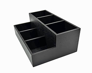 Органайзер для пакетиків чаю (3 види чаю) 24х16х9 см, чорний, фото 3