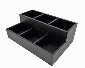 Органайзер для пакетиків чаю (3 види чаю) 24х16х9 см, чорний, фото 2