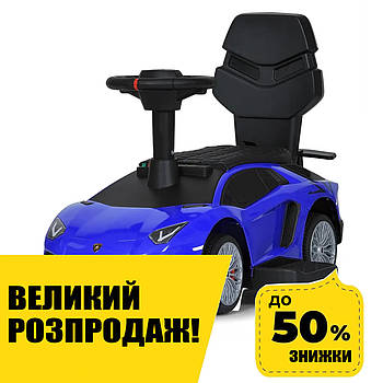 Каталка-толокар з мотором (музика, світло, 1 мотор 25W, акумулятор 6V4,5AH) M 5777EBL-4 Синій