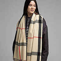 Брендовий шарф Burberry чоловічий/жіночий. Теплий зимовий натуральний кашеміровий шарф Барбері