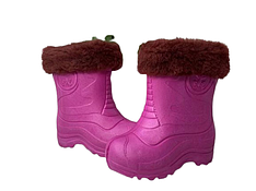 Дитячі демисезонні рожеві чобітки, з войлочною вставкою, осінь-весна, розмір від 23 до 30