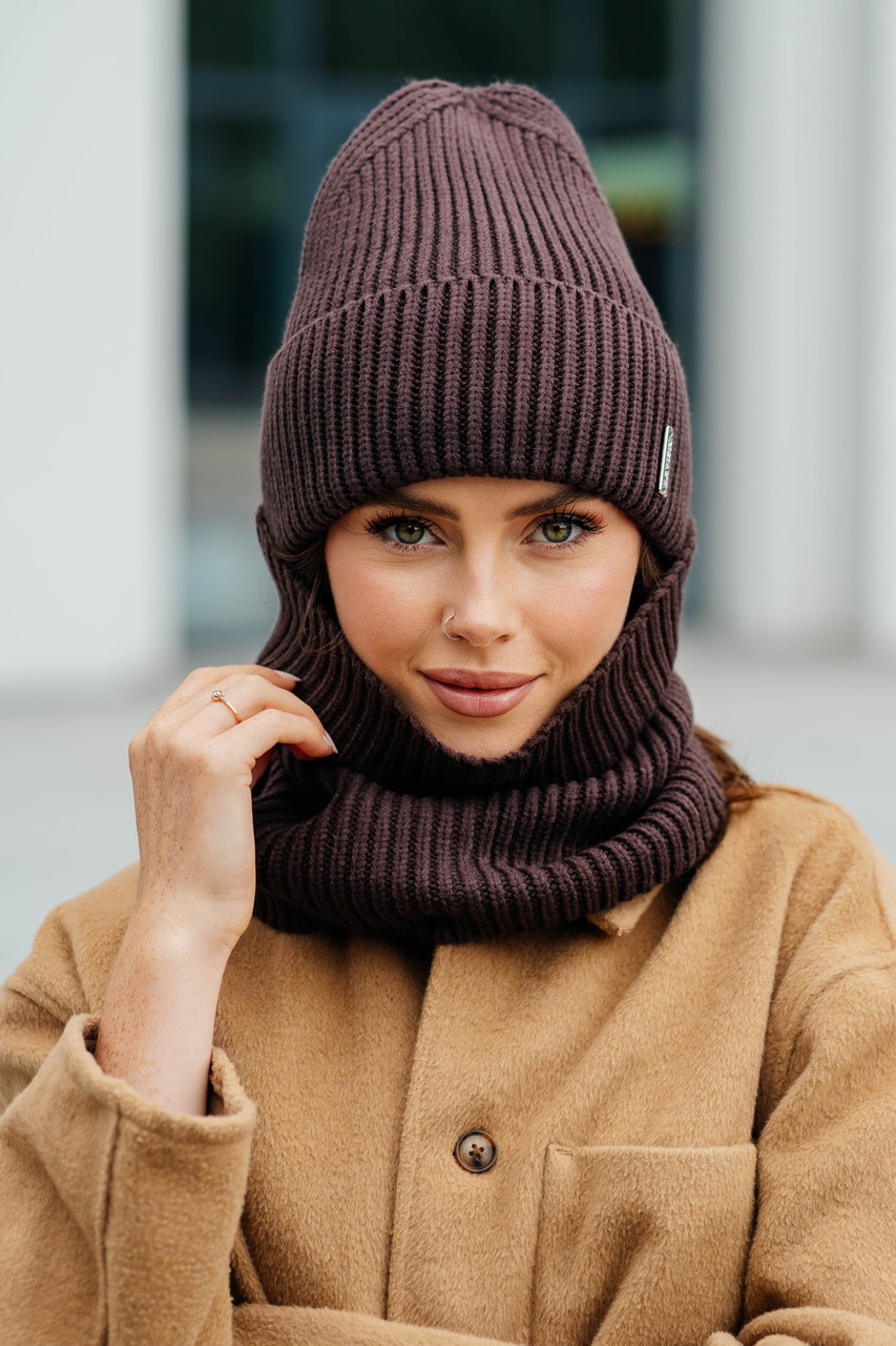 В'язаний комплект "Тина" колір коричневий
