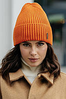 В'язана шапка "Тина" колір помаранчевий