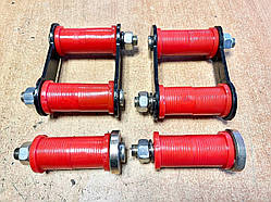 Сережка ресори в зборі Волга (червоний поліуретан, на 2 ресори)