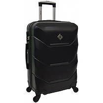 Валіза дорожня на колесах Bonro 2019 M середня чорна пластикова з висувною ручкою і кодовим замком, фото 3