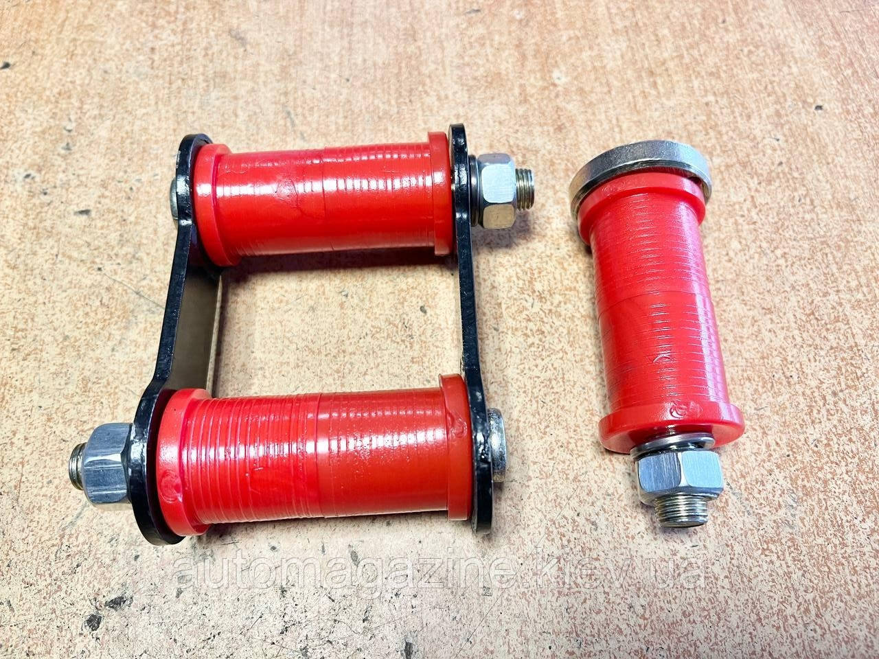 Сережка ресори в зборі Волга (червоний поліуретан, на 1 ресору), фото 1