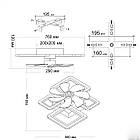 Сучасна світлодіодна люстра 70 Вт з пультом димером і вентилятором колір каркаса білий ESL-21690, фото 6