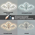 Сучасна світлодіодна люстра 70 Вт з пультом димером і вентилятором колір каркаса білий ESL-21690, фото 9