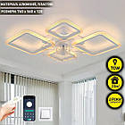 Сучасна світлодіодна люстра 70 Вт з пультом димером і вентилятором колір каркаса білий ESL-21690, фото 10