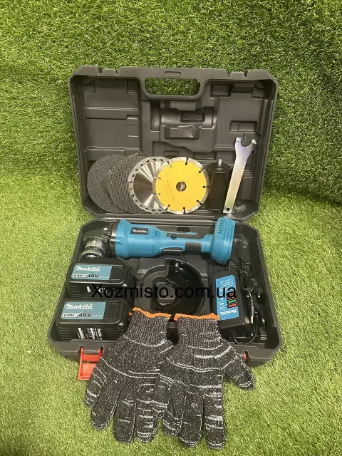 Акумуляторна болгарка Makita DGA554 48V 6Ah потужність без проводів. В подарунок 4 диски, фото 1