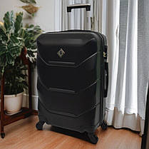 Валіза дорожня на колесах Bonro 2019 M середня чорна пластикова з висувною ручкою і кодовим замком, фото 2