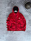 Куртка Jordan тепла двостороння спортивна червона з капюшоном молодіжна куртка джордан флісова до -7, фото 3