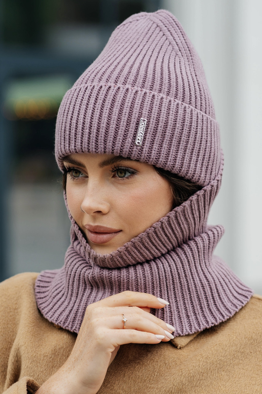 В'язаний комплект "Тина" колір пильна троянда