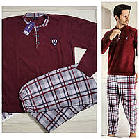 Чоловічий зимовий домашній костюм щільний фліс. Тепла чоловіча піжама М
