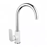 Змішувач для кухні GAPPO G4048 з високим виливом білий/хром латунь