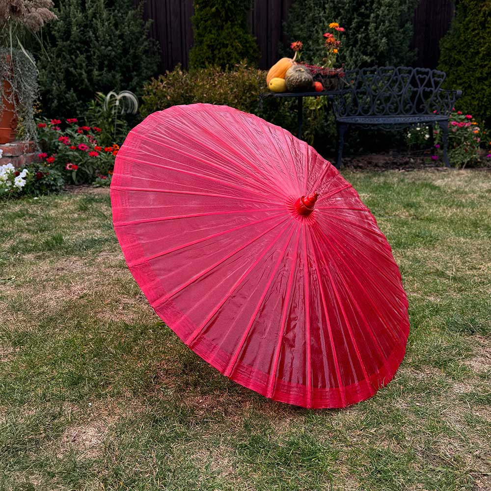 Парасолька для фотосесій Ruoshui | китайська традиційна парасолька з масляного паперу Червона, фото 1