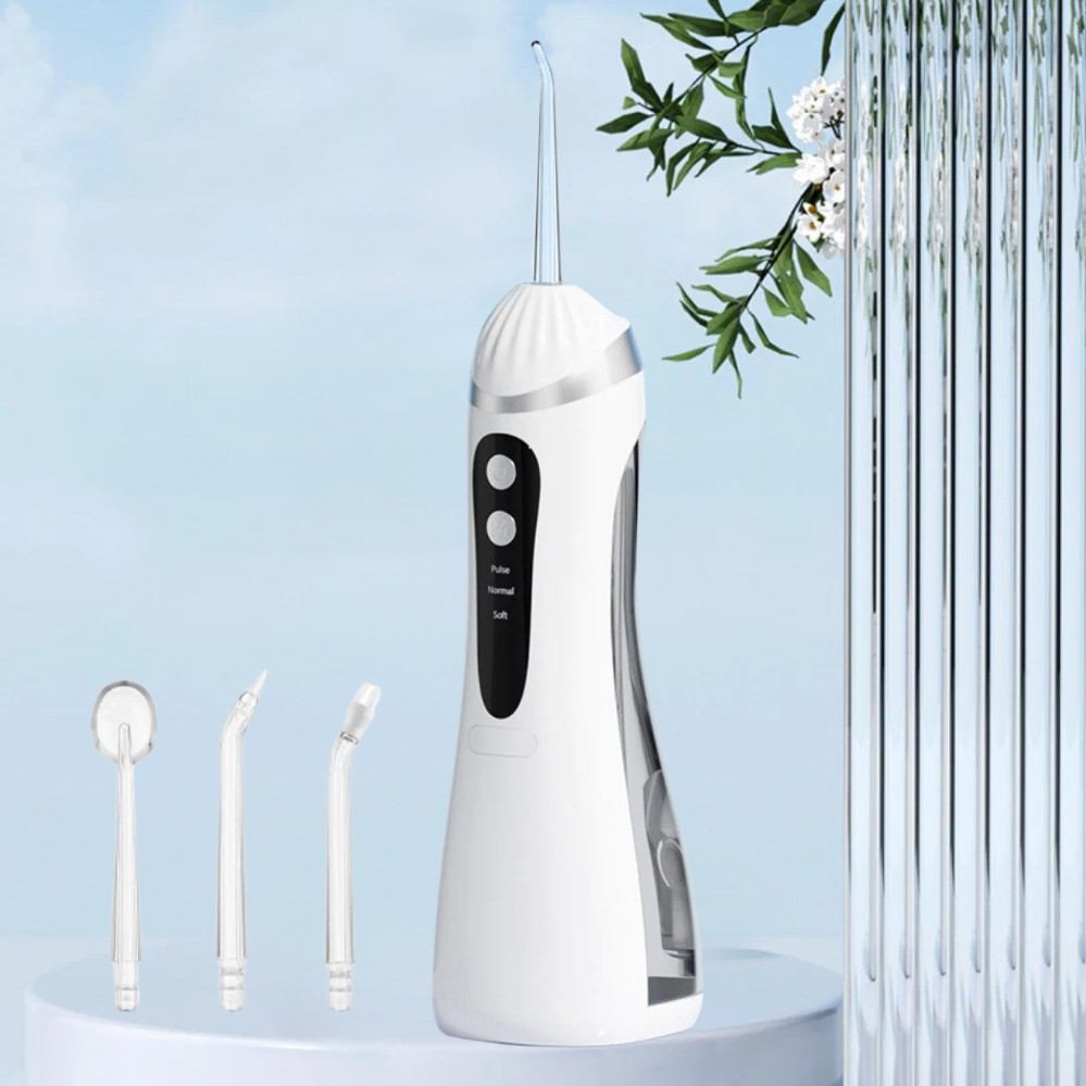 Акумуляторний іригатор А16 для ротової порожнини з 3 режимами і 4 насадками портативний очищувач зубів 200 мл, фото 1