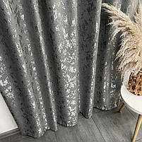Готові штори з мармура, Графітового кольору, з тюлем (SHTN-M19n-21), фото 10