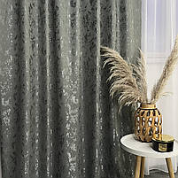 Готові штори з мармура, Графітового кольору, з тюлем (SHTN-M19n-21), фото 4