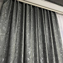 Готові штори з мармура, Графітового кольору, з тюлем (SHTN-M19n-21), фото 3