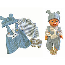 Одяг для ляльки Бебі Борн / Baby Born 40–43 см комплект Зайчик блакитний 8968