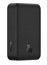 Павербанк BASEUS Magnetic Mini Wireless 20000mAh 20W з бездротовою зарядкою Qi 15W Чорний, фото 4