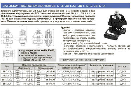 Затискач відгалужувальний ЗВ 1.1.5 (16-120/16-50) ЛІЗО, фото 2