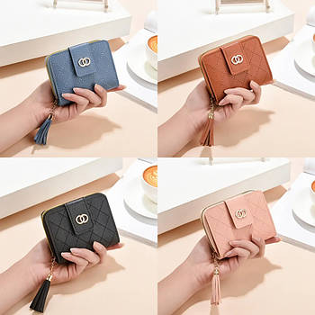 Гаманець жіночий 11*9 см на кнопці зі штучної шкіри у різних кольорах Kay