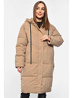 Кремова зимова жіноча куртка-пальто 52 8801