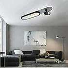 Світлодіодна люстра 45 Вт керована з пультом і мобільним додатком регулювання яскравості колір каркасу чорно-білий ESL-21658, фото 5