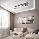 Світлодіодна люстра 45 Вт керована з пультом і мобільним додатком регулювання яскравості колір каркасу чорно-білий ESL-21658, фото 4