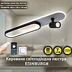 Світлодіодна люстра 45 Вт керована з пультом і мобільним додатком регулювання яскравості колір каркасу чорно-білий ESL-21658, фото 9