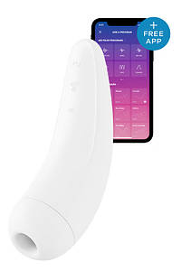 Безконтактний вакуумний смарт-стимулятор клітора Satisfyer Curvy 2+ білий