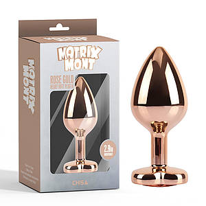 Анальна пробка золота CHISA MATRIX MONT із золотим каменем у формі серця, розмір M