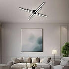 Сучасна світлодіодна люстра 70 Вт з пультом димером колір каркаса чорний ESL-21722, фото 2