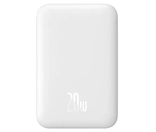 Павербанк BASEUS Magnetic Mini Wireless 1000MH USB-C PD 20W з бездротовою зарядкою Qi 15W Білий, фото 4