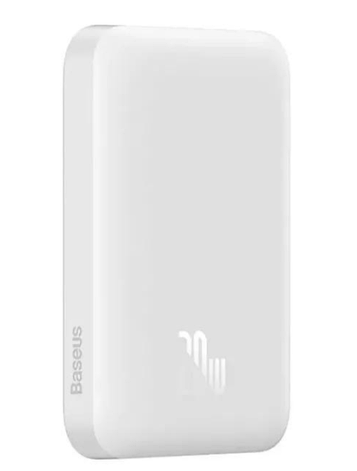 Павербанк BASEUS Magnetic Mini Wireless 1000MH USB-C PD 20W з бездротовою зарядкою Qi 15W Білий, фото 1