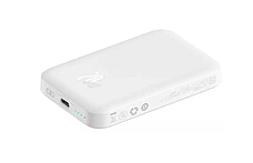 Павербанк BASEUS Magnetic Mini Wireless 1000MH USB-C PD 20W з бездротовою зарядкою Qi 15W Білий, фото 3