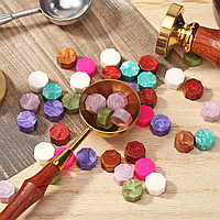 Сургуч для печатки: віск таблетки 8.5×5 мм, різнокольорові ~150 шт (50 г) для скрапбукінгу EVT