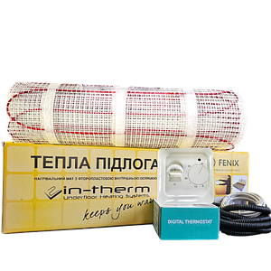 Тепла підлога під плитку нагрівальний мат in-therm ECO + термостат