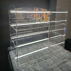 Вітрина з підсвіткою на 3 полиці з дверцятами, вітрина для десертів 500х450х250 мм Акрил 3 мм ACRY, фото 4